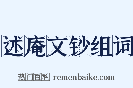 述庵文钞组词是什么意思的图片